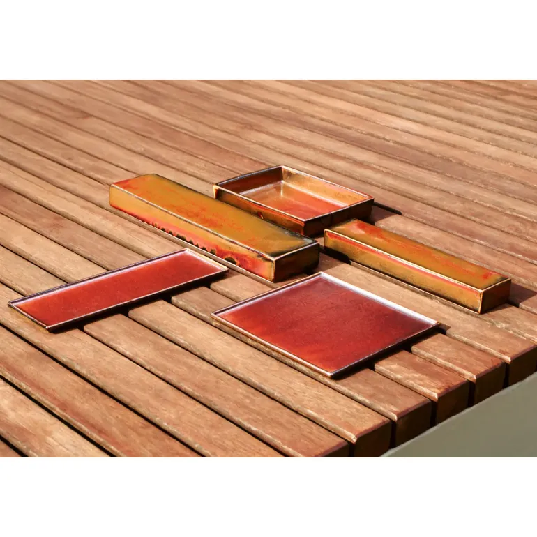 VERLO FLAME Półmis panel 43x7,4 cm prostokątny, ceglasty
