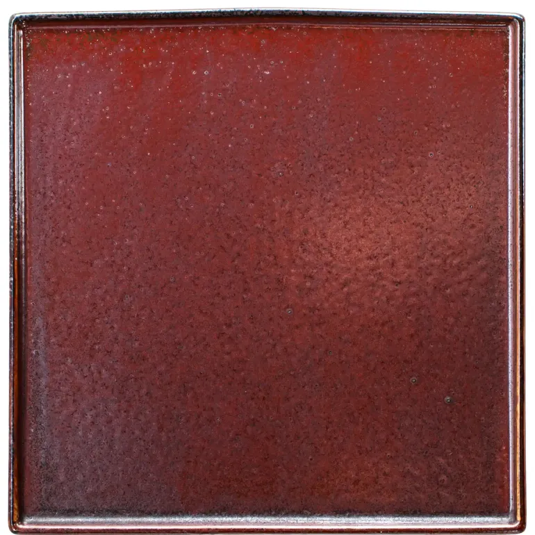 VERLO FLAME Talerz płaski 23 cm kwadratowy, ceglasty