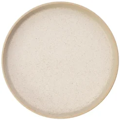 VERLO LESS Talerz płaski deserowy 22 cm z rantem, beżowy