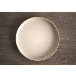 VERLO LESS Talerz płaski deserowy 22 cm z rantem, beżowy