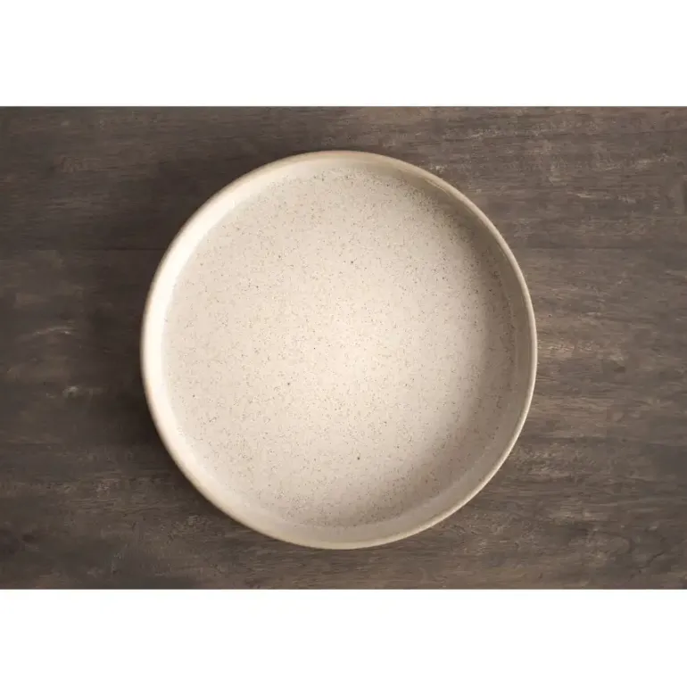 VERLO LESS Talerz płaski deserowy 22 cm z rantem, beżowy