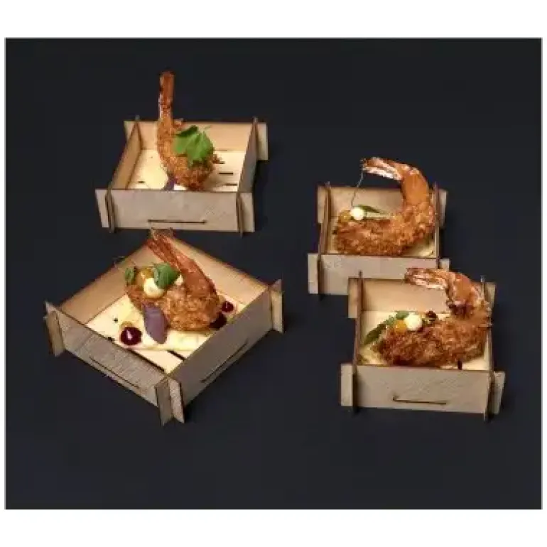 VERLO Naczynie FingerFood 8 cm / 6 szt. / drewno bambusowe