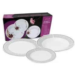 WYPRZEDAŻ! BELLA FIORE DOTS Komplet 9 talerzy dla 3 osób / porcelana