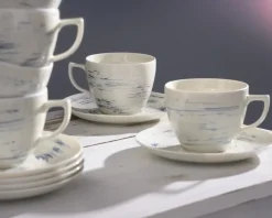 WYPRZEDAŻ! CHODZIEŻ CITY CT22 BORÓWKOWY KREM Serwis kawowy 24 el / 12 osób / porcelana