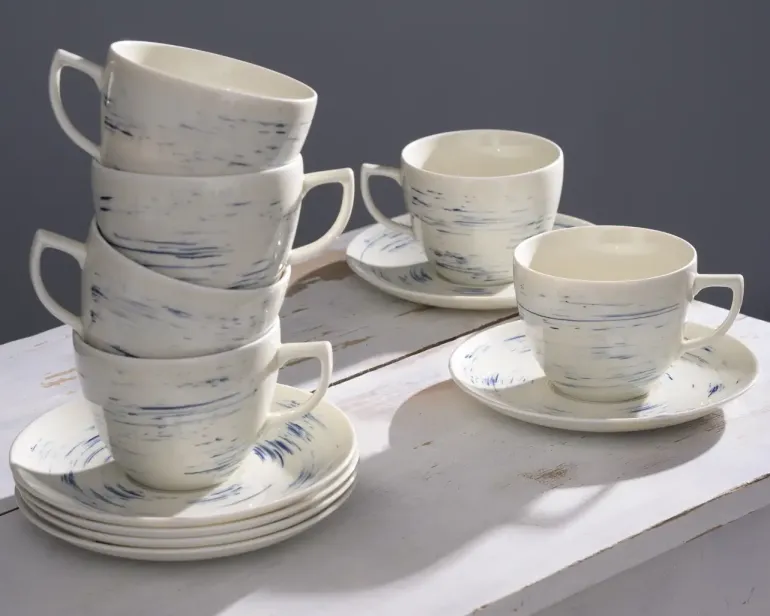 WYPRZEDAŻ! CHODZIEŻ CITY CT22 BORÓWKOWY KREM Serwis kawowy 24 el / 12 osób / porcelana