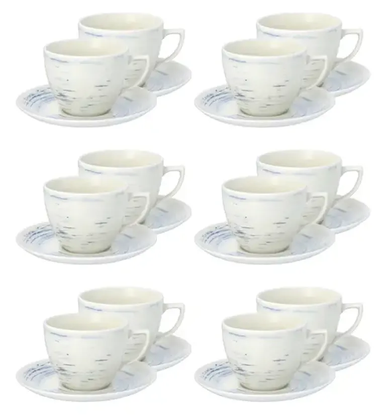 WYPRZEDAŻ! CHODZIEŻ CITY CT22 BORÓWKOWY KREM Serwis kawowy 24 el / 12 osób / porcelana