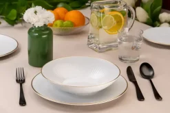 WYPRZEDAŻ! CHODZIEŻ DALIA 3612 ZŁOTA LINIA Komplet 2 talerzy dla 1 osoby / porcelana