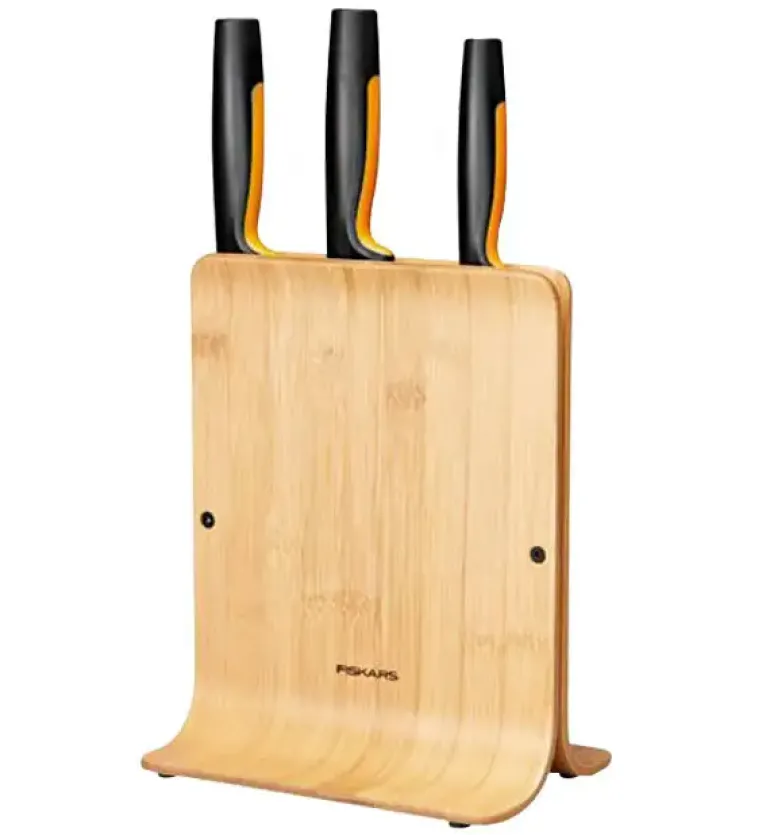 WYPRZEDAŻ! FISKARS FUNCTIONAL FORM 1057553 Komplet 3 noży w bloku bambusowym