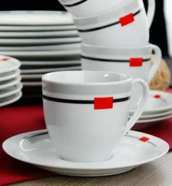 WYPRZEDAŻ! FLIRT CARMEN Komplet 8 spodków / porcelana