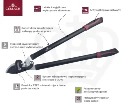 WYPRZEDAŻ! GERLACH OGRÓD NK504 Sekator dwuręczny nożycowy / stal nierdzewna