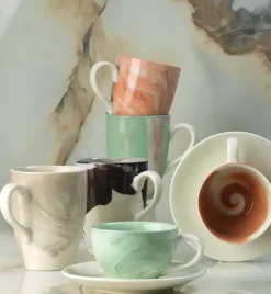 WYPRZEDAŻ! KUTAHYA LIMA HYPNOSE Komplet 2 kubków 240 ml czerwony / porcelana