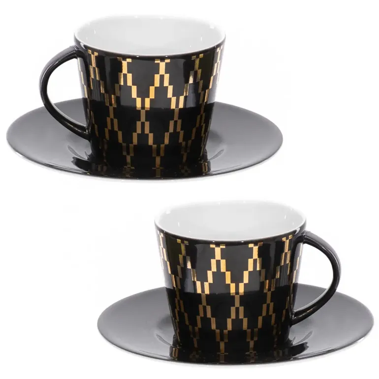 WYPRZEDAŻ! KUTAHYA TOLEDO 12 Komplet dwóch filiżanek ze spodkami 200 ml / porcelana