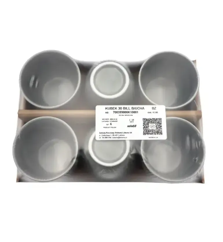 WYPRZEDAŻ! LUBIANA BILL | K1 Kubek 300 ml - 1 SZT - bez ucha | szary | porcelana