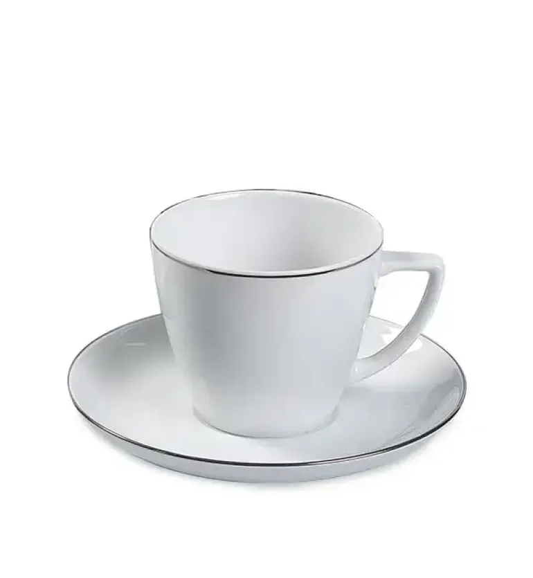 WYPRZEDAŻ! LUBIANA BOSS "WAZA WA-08P PLATYNOWA LINIA" Zestaw 4 spodków do filiżanek / porcelana