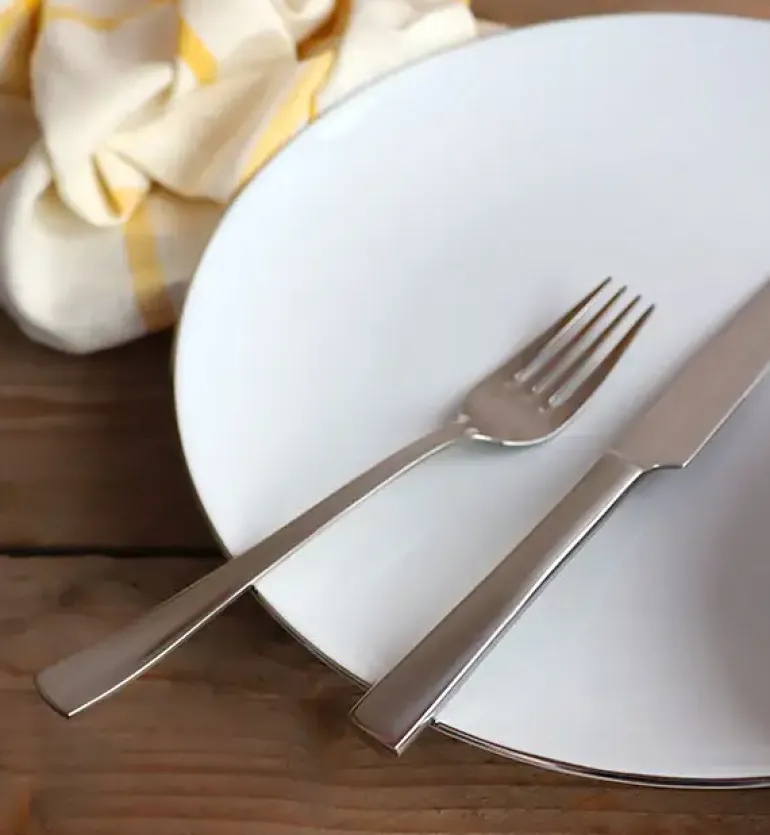WYPRZEDAŻ! LUBIANA BOSS "WAZA WA-08P PLATYNOWA LINIA" Zestaw talerzy obiadowych i deserowych / 2 el / porcelana