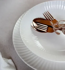 WYPRZEDAŻ! LUBIANA DAISY IVORY Ecru Zestaw 3 talerzy deserowych / porcelana