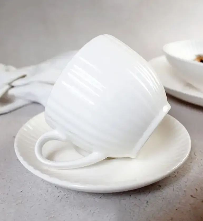 WYPRZEDAŻ! LUBIANA DAISY IVORY Ecru Zestaw 5 elementów / porcelana