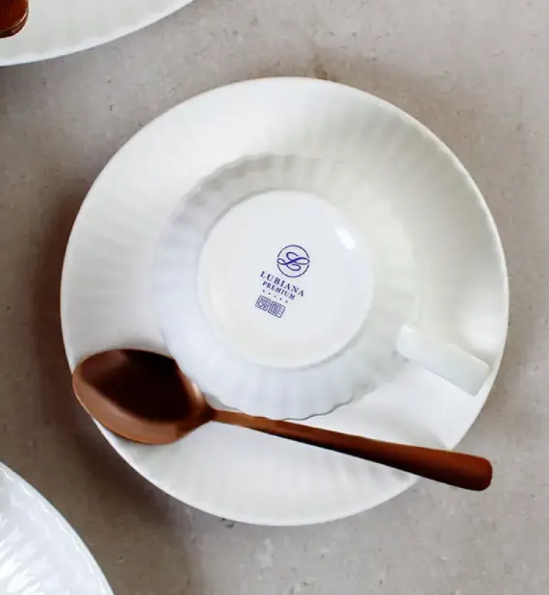 WYPRZEDAŻ! LUBIANA DAISY IVORY Ecru Zestaw 5 elementów / porcelana