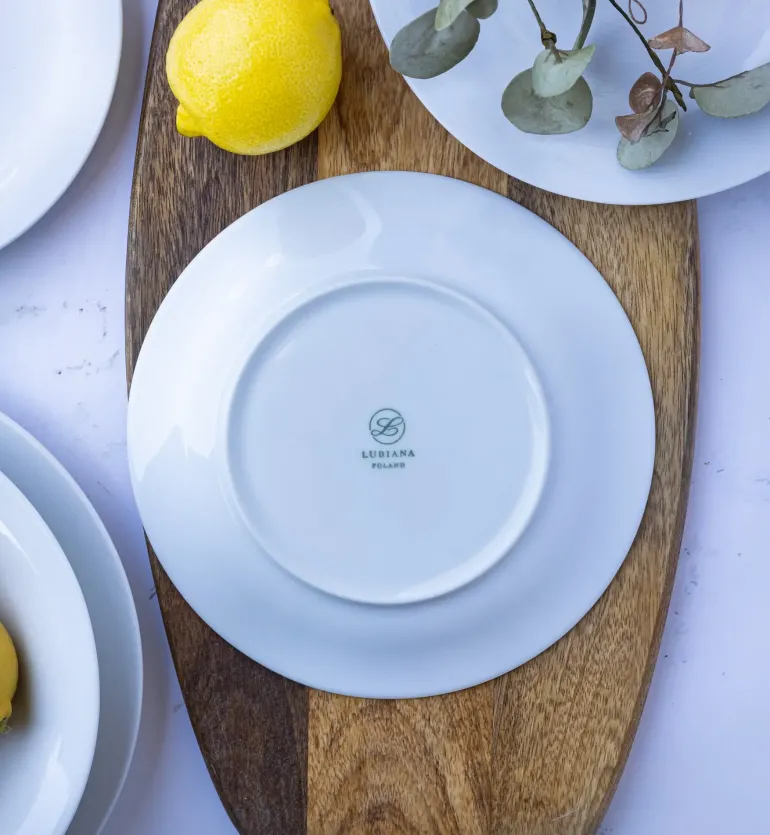 WYPRZEDAŻ! LUBIANA ETO MODERN BIAŁY Serwis obiadowy 18 el / 6 osób / porcelana dekorowana
