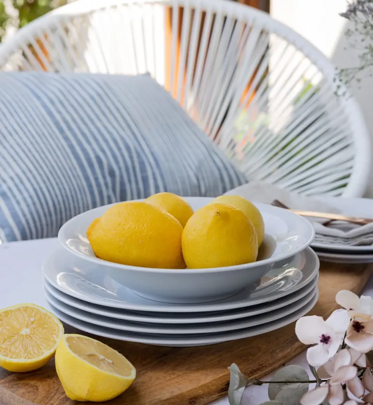 WYPRZEDAŻ! LUBIANA ETO MODERN BIAŁY Serwis obiadowy 18 el / 6 osób / porcelana dekorowana