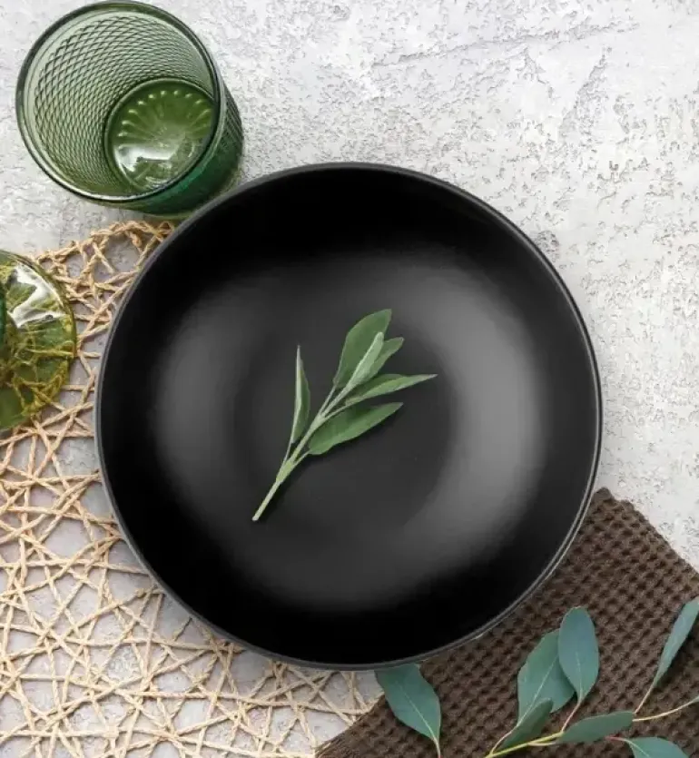 WYPRZEDAŻ! MG HOME | ZESTAW OBIADOWY Z KAMIONKI ARTENA BLACK 17 EL