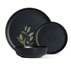 WYPRZEDAŻ! MG HOME | ZESTAW OBIADOWY Z KAMIONKI ARTENA BLACK 17 EL
