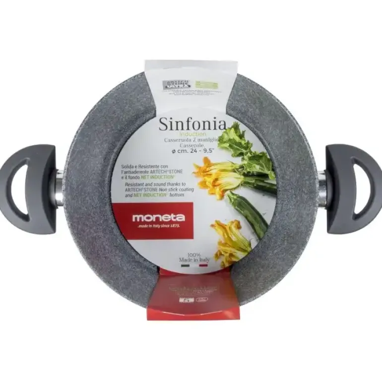 WYPRZEDAŻ! MONETA SINFONIA Garnek 20 cm / powłoka nieprzywierająca Artech Stone / indukcja