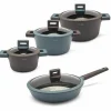 WYPRZEDAŻ! STARKE PRO ALTIVO Komplet garnków aluminiowych 9 el - BRAK PATELNI 24 CM Greblon® C3+