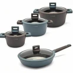 WYPRZEDAŻ! STARKE PRO ALTIVO Komplet garnków aluminiowych 9 el - BRAK PATELNI 24 CM Greblon® C3+