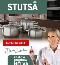 WYPRZEDAŻ! STUTSA NELVA Zestaw komplet garnków 6 el z pokrywkami / stal nierdzewna