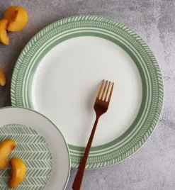 WYPRZEDAŻ! WATERSIDE SAGE HERRINGBONE Serwis obiadowo-kawowy 32 el / 8 osób / porcelana