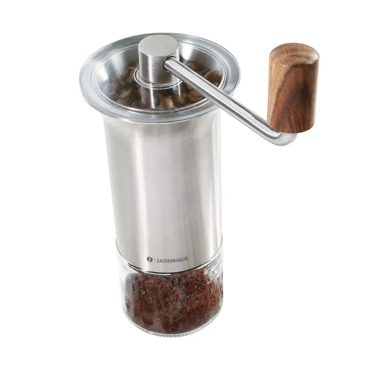 ZASSENHAUS | Barista | młynek do kawy, stal nierdzewna/szkło, 40 g, śred. 8 x 21 cm