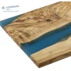 ZASSENHAUS | deska do serwowania, drewno oliwne/żywica epoksydowa, 45 x 22 cm, niebieska