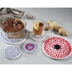ZASSENHAUS | Nordic | podkładka pod gorące naczynia, ceramika/korek, śred. 20 cm, kręgi