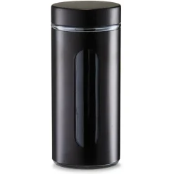 ZELLER Okrągły pojemnik do przechowywania 1200 ml czarny / szkło