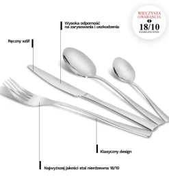 ZWIEGER ALVENA Sztućce Komplet 24 elementy dla 6 osób - stal 18/10