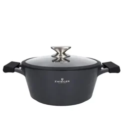 ZWIEGER BLACK STONE Garnek 3,6 l z pokrywką 24 cm GREBLON non-stick