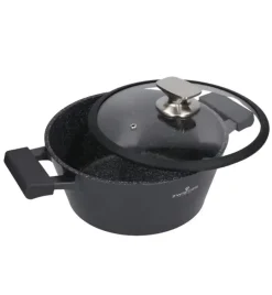 ZWIEGER BLACK STONE Garnek 3,6 l z pokrywką 24 cm GREBLON non-stick