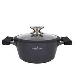 ZWIEGER BLACK STONE Garnek 2,1 l z pokrywką 20 cm GREBLON non-stick