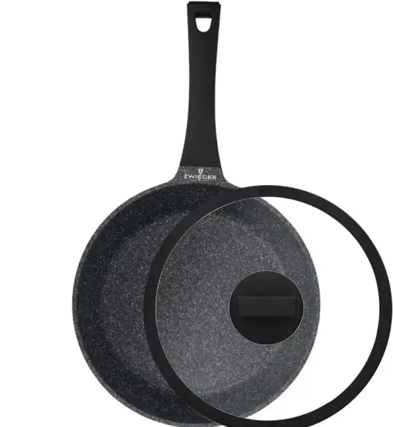 ZWIEGER BLACK STONE Patelnia 28 cm + Pokrywka uniwersalna / GREBLON non-stick