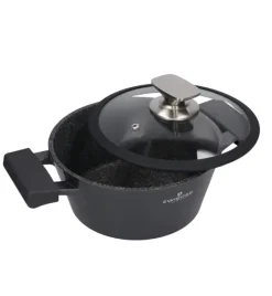 ZWIEGER BLACK STONE Zestaw garnków z pokrywkami 20, 24, 28 cm + Rondel 16 cm GREBLON non-stick