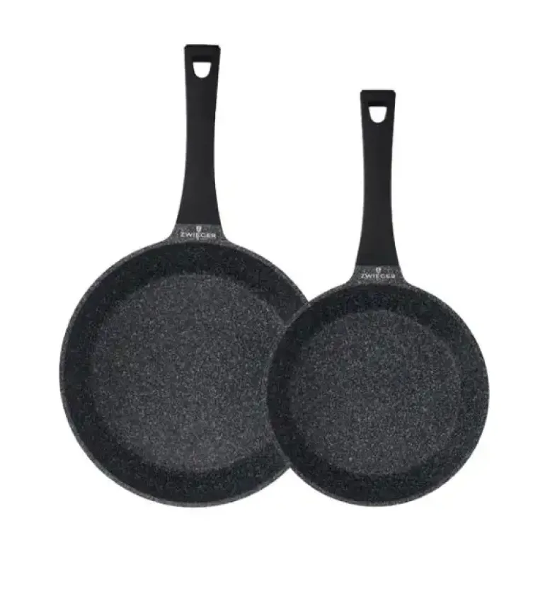 ZWIEGER BLACK STONE Zestaw garnków z pokrywkami 20, 24, 28 cm + Patelnie 20, 28 cm + Brytfanna VERON