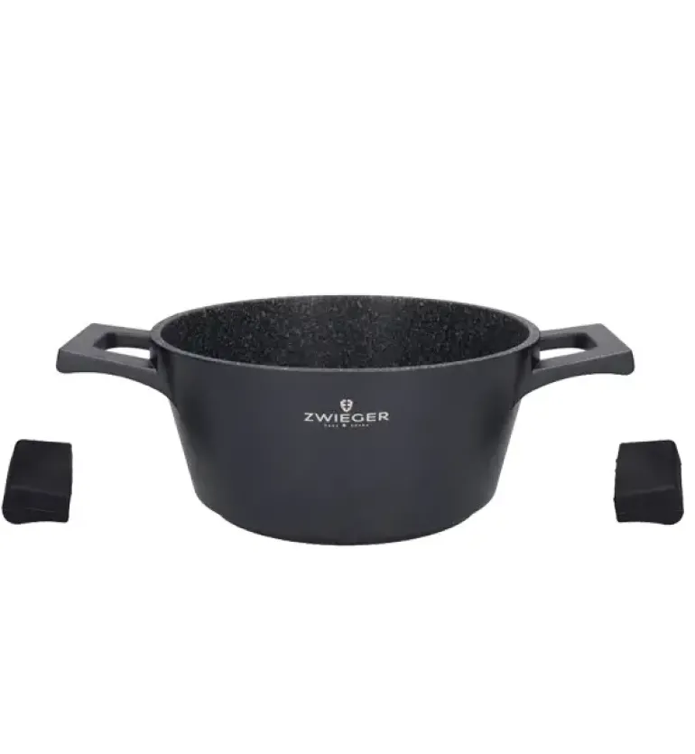 ZWIEGER BLACK STONE Zestaw garnków z pokrywkami 20, 24, 28 cm + Rondel 16 cm + Patelnie 20, 28 cm + Brytfanna VERON