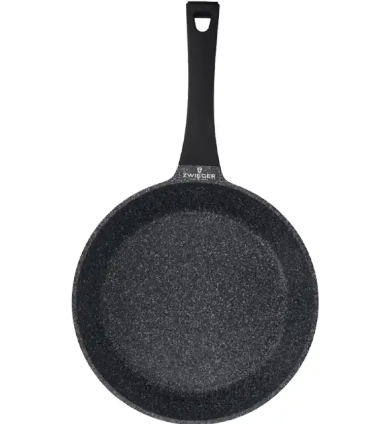 ZWIEGER BLACK STONE Zestaw garnków z pokrywkami 20, 24, 28 cm + Patelnie 20, 24, 28 cm + Brytfanna VERON + Pokrywki silikonowe KAIA HOME