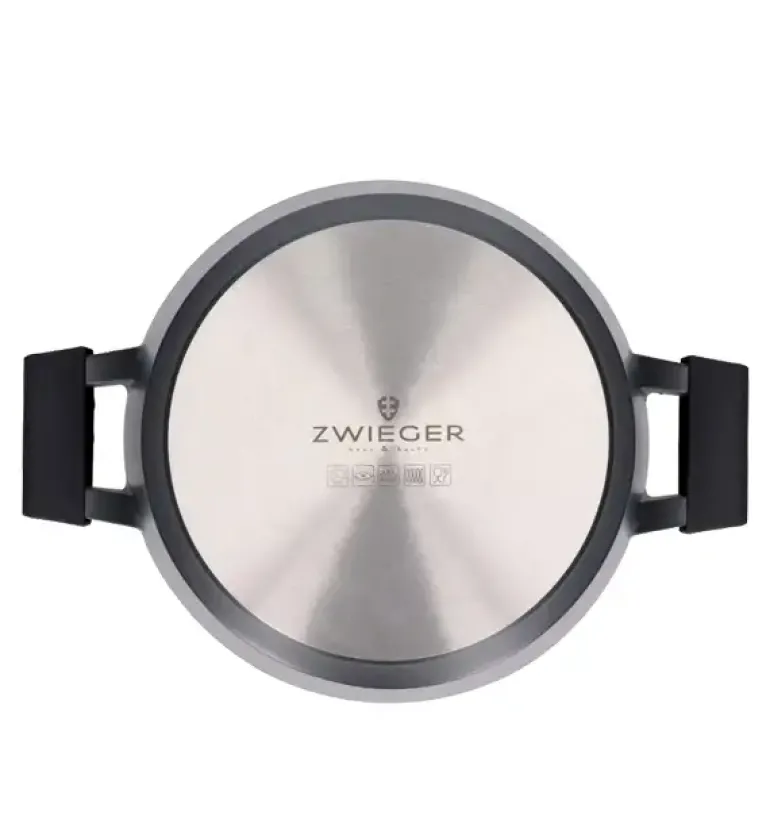 ZWIEGER BLACK STONE Zestaw Garnek z pokrywką 28 cm + Rondel 16 cm + Patelnie 20, 24, 28 cm
