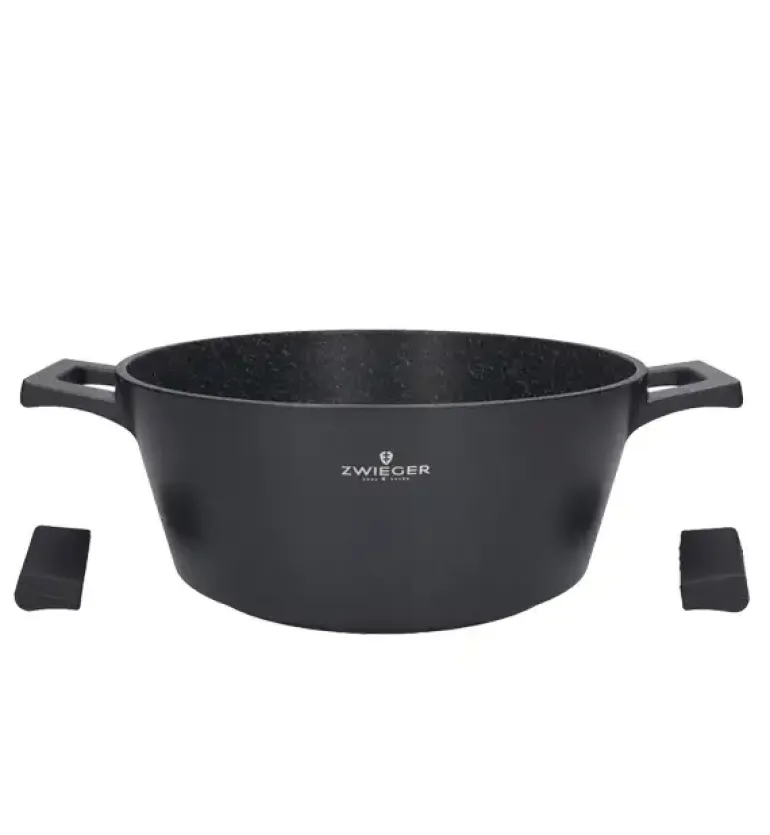 ZWIEGER BLACK STONE Zestaw Garnek z pokrywką 28 cm + Rondel 16 cm + Patelnie 20, 24, 28 cm