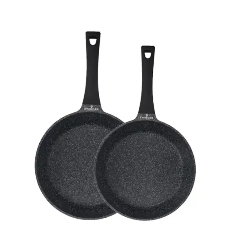 ZWIEGER BLACK STONE Zestaw garnków z pokrywkami 24, 28 cm + Patelnie 24, 28 cm