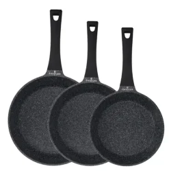 ZWIEGER BLACK STONE Zestaw garnków z pokrywkami 20, 24, 28 cm + Rondel 16 cm + Patelnie 20, 24, 28 cm