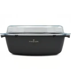 ZWIEGER BLACK STONE Zestaw garnków z pokrywkami 20, 24, 28 cm GREBLON non-stick + Brytfanna Practi Plus