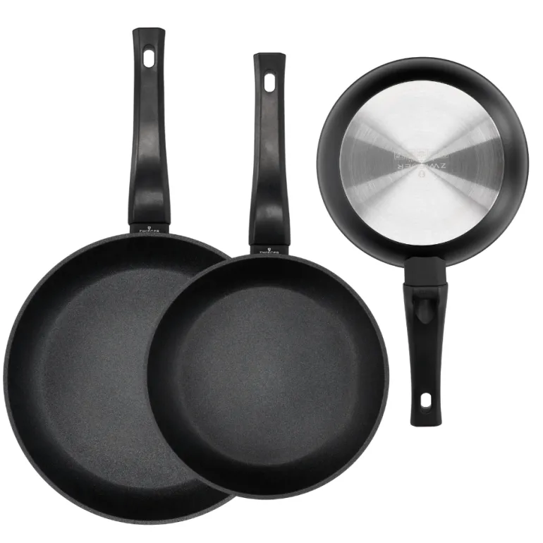 ZWIEGER CALDO Komplet patelnia 20, 24, 28 cm + pokrywki uniwersalne